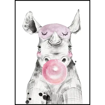 Plakát Jen tak z lásky Plakát Nosorožec Rozměr plakátu: A4 (21 x 29,7 cm), Varianta nosorožce: Nosorožec s bublinou