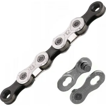 Řetěz na kolo řetěz KMC X12 černo-stříbrný se spojkou 126čl.