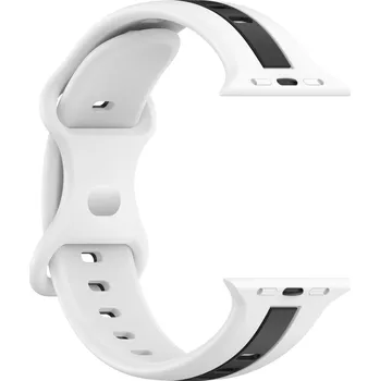 Řemínek na hodinky X-SITE Řemínek pro Apple watch silikonový 42/44/45/49mm bíločerný