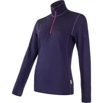 Sensor Merino Upper dámská mikina, krátký zip, Fialová L