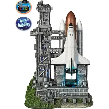 Dekorace do akvária Nobby akvarijní dekorace raketoplán s LED a vzduchováním 17 x 13,5 x 24,8 cm