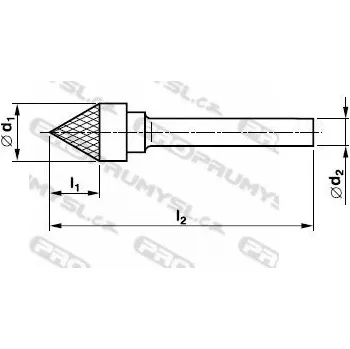 Příslušenství k frézce Technická fréza tvrdokovová, záhlubník 60°, FREZA, J1008x06
