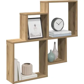 police Petrashop Nástěnná police 80x15x78,5 cm, kompozitní dřevo Hnědá