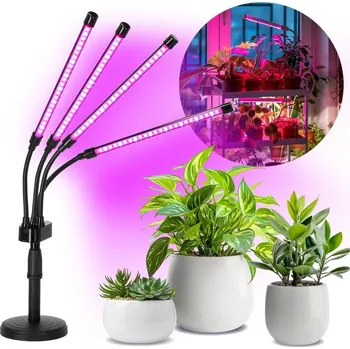 Lampička LED Stmívatelná stolní lampa pro pěstování rostlin VITARO 4xLED/10W/230V černá + záruka 3 roky