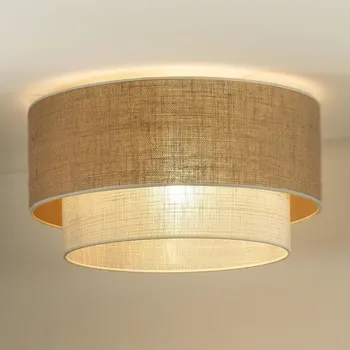 Duolla - Stropní svítidlo YUTE BOHO 1xE27/15W/230V pr. 45 cm hnědá/krémová