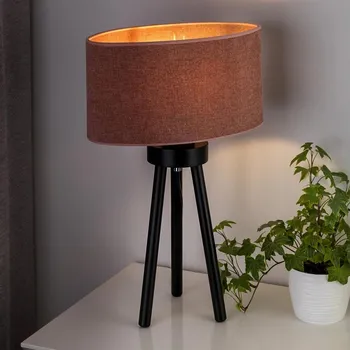 Lampička Duolla - Stolní lampa OVAL 1xE27/15W/230V pr. 30 cm růžová