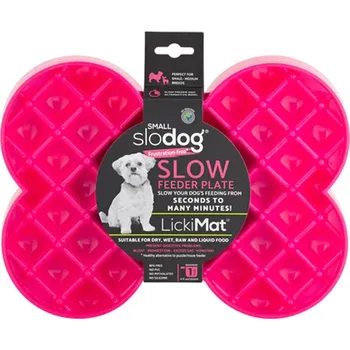 lízací podložka LickiMat SloDog Small lízací / zpomalovací miska kost růžová