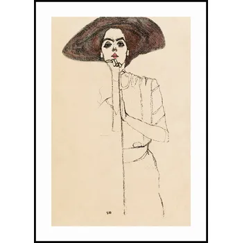 Plakát Jen tak z lásky Plakát Egon Schiele - Portrét ženy Rozměr plakátu: A4 (21 x 29,7 cm)