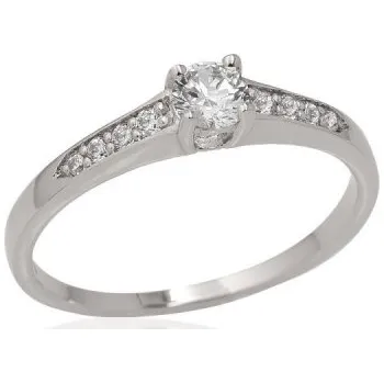 Prsten Ráj snubních prstenů | Luxusní zásnubní prsten z bílého zlata se zirkonem - 4166