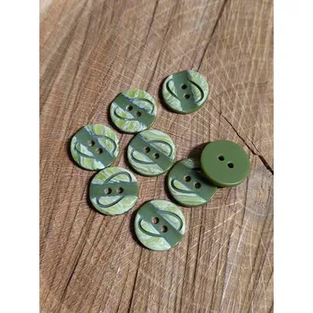 Knoflík Knoflík zelený s rýhou dvoudírkový