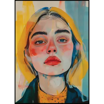 Plakát Jen tak z lásky Plakát Dívka v modrožluté Rozměr plakátu: A4 (21 x 29,7 cm)