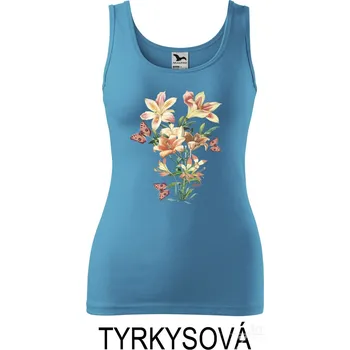 Tílko dámské, Lilie pro motýly Barva: Tyrkysová, Velikost: XS