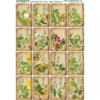 Speciální papír Samolepicí etikety potraviny 34, s nápisy
