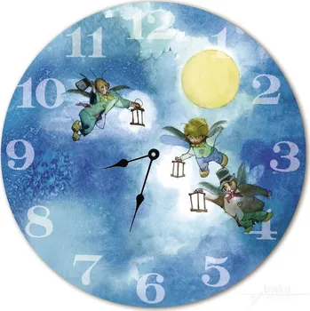 Hodiny Nástěnné dřevěné hodiny - Broučci letí, Měsíc svítí, Jiří Trnka