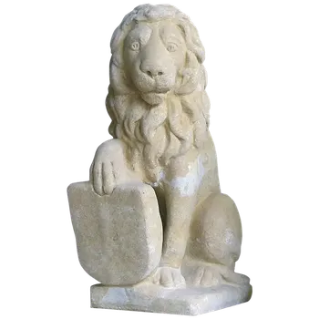 Zahradní dekorace Socha lva s tlapkou na štítu - pravá tlapka