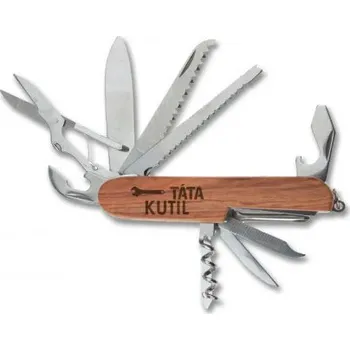 Žertovný předmět Táta kutil - dřevěný kapesní nůž s rytím- Tričkový.cz