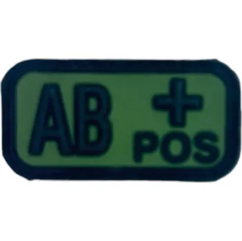 Nášivka JTG Nášivka na suchý zip s krevní skupinou (AB+) (plast 3D) - forest