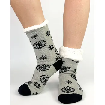 Dámské ponožky Dámske ponožky sivé s vločkami L26031, VELIKOST 39 - 42