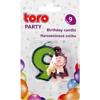 TORO SVÍČKA DORTOVÁ ČÍSLICE 9, "OPIČKA", 5X4X1,3CM_hamashop