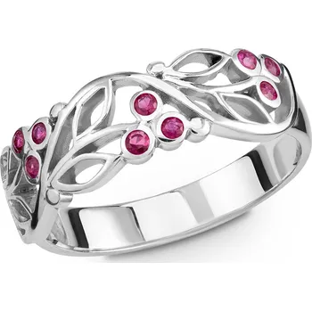 Prsten Prsten z bílého zlata s rubíny 201.90 Velikost: 56