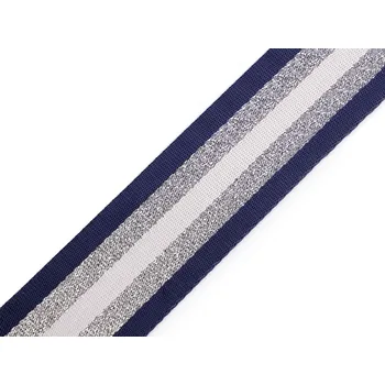 Galanterie Hladký oboustranný popruh s lurexem šíře 50 mm