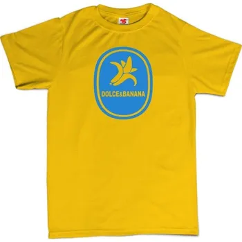 Žertovný předmět Dolce a Banana - pánské tričko s potiskem M žlutá - yellow Modrá - 403