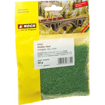 Modelová železnice Pěnové vločky, flock - středně zelená, 3 mm, 20 g / Noch 07332
