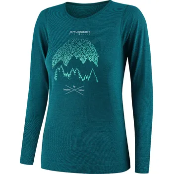 Dámské tričko BRUBECK OUTDOOR WOOL PRO DÁMSKÉ TRIČKO S DLOUHÝM RUKÁVEM LS1415W Barva: Zelená, Velikost: M
