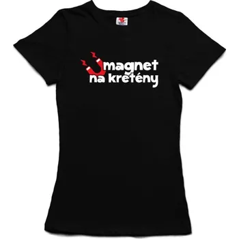 Žertovný předmět Magnet na kretény - dámské tričko s potiskem S modrá - royal Bílá - 401
