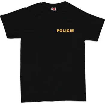 Pánské tričko Policie - pánské tričko s potiskem L černá - black Žlutá - 418