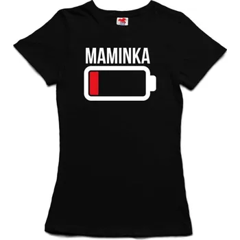 Žertovný předmět Baterie - maminka - dámské tričko s potiskem XXL bílá - white
