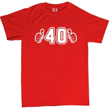 Žertovný předmět Narozeninové tričko - 40 let 3XL červená - red Bílá - 401