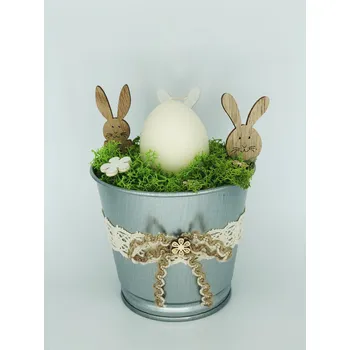 Velikonoční dekorace BRIMOON Jarní dekorační květináč s mechem v. 15 cm