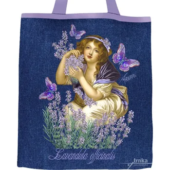 Nákupní taška Plátěná nákupní taška džínová, Ty jsi má, levandulová