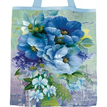 Nákupní taška Plátěná nákupní taška, Modrá kytice