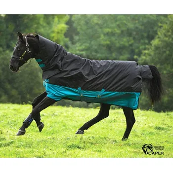 Deka pro koně Deka výběhová Horseware -MIO ALL IN ONE 200G- - Černá/Tyrkysová - 130cm