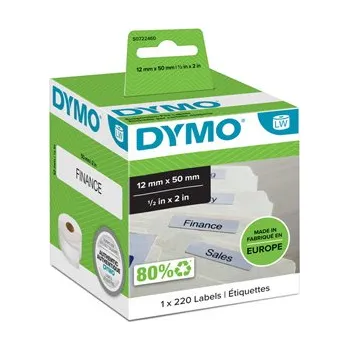 Pásek do tiskárny Papírové štítky Dymo 50x12 mm, bílé, na závěsné pořadače, 99017, S0722460