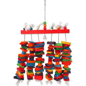 Hračka pro ptáka Hračka Bird Jewel závěsná s barevnými dřívky a zvonečkem 70x40cm