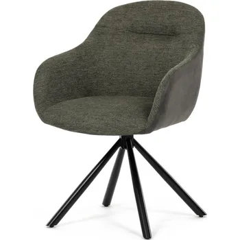 Jídelní otočné křeslo HILARY — kov, látka, šedá / více barev Zelená