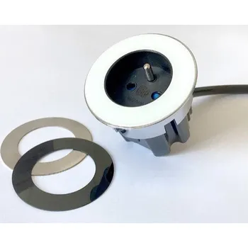 Organizér kabelů ASA 06030Y00004 Vestavná zásuvková jednotka VERSADOT, 1xUSB 5V (typ A), kabel 0,2m s vidlicí GST18i3, nerez