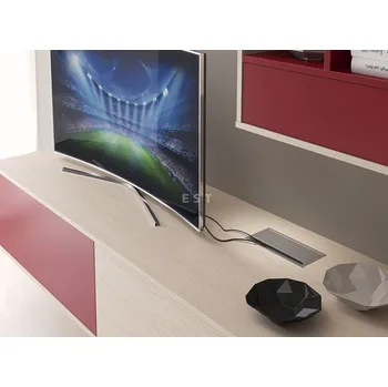 Organizér kabelů ASA 06111E00001 Vestavná zásuvková, napájecí a datová jednotka VERSAFLAP PRO 3x 230V, 3x volná pozice, eloxovaný hliník