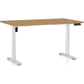 Psací stůl Výškově nastavitelný stůl OfficeTech B, 120 x 80 cm, bílá podnož, dub kamenný
