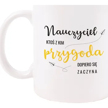 HRNEK BÍLÝ KERAMICKÝ 330ml DEN UČITELŮ Dárek Upomínka s potiskem