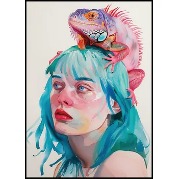 Plakát Jen tak z lásky Plakát Dívka s leguánem Rozměr plakátu: 50 x 70 cm