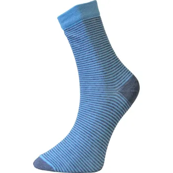 Dámské ponožky Art.10 Klasické dámské ponožky Knebl - Proužky modré, velikost 36-37