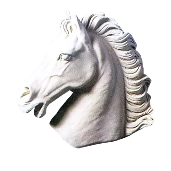 Zahradní dekorace Umělý pískovec Nástěnná dekorace hlava koně 40 cm