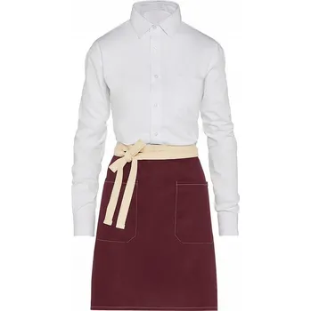 Kuchyňská zástěra SG Accessories - BISTRO (Ex JASSZ Bistro) Kontrastní bistro zástěra Santorini s předními kapsami Barva: Červená vínová