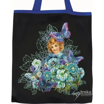 Nákupní taška Plátěná nákupní taška, Dívka s motýly v modrém