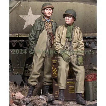 Plastikový model Alpine Miniatures 1/35 US 761st Tank Battalion Set (2 figures)