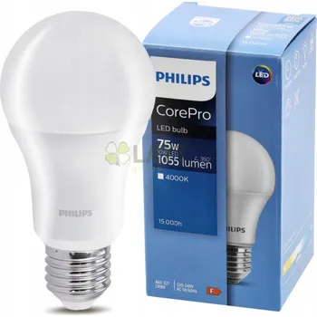 Osvětlení PHILIPS LED žárovka Philips E27 - 10W - 1055 lm - neutrální bílá - CorePro Premium A60